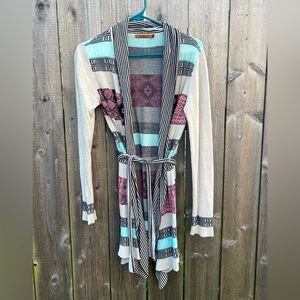 Multicolor Geometric Cardigan